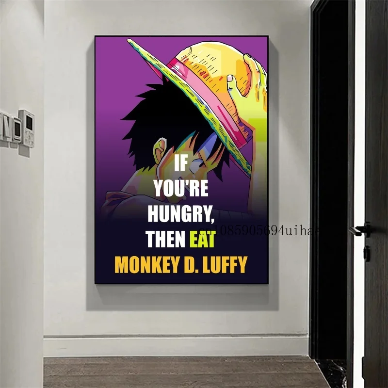 Japan Klassieke Anime Een Stuk Ingelijste Canvas Print Poster voor Living Home Home Decor Cartoon Wall Art Esthetische Room Decor Gift