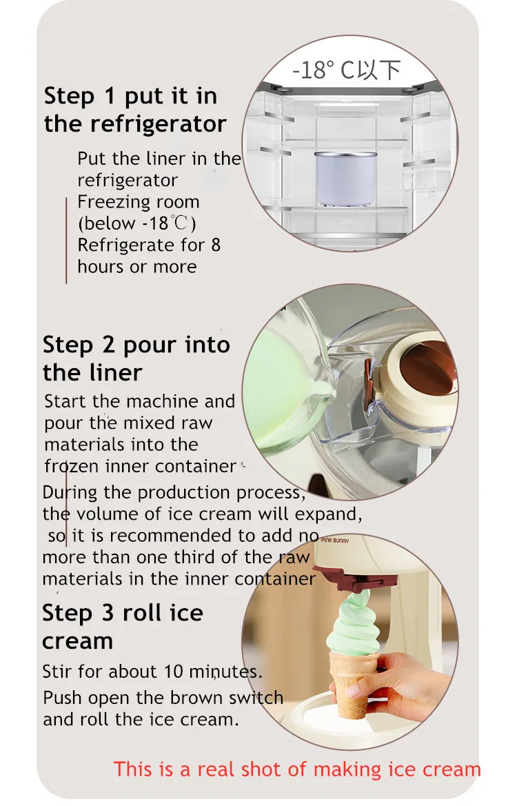 Eismaschine, manuell, automatische Tischplatte, einfache Bedienung, große Kapazität, Mini-Soft-Eismaschine für Zuhause, DI – Detail 7