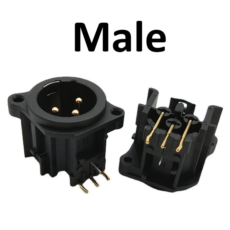 

1/5/10Pcs 3Pin XLR Chassis PCB Panel Connector Right Angle PCB Panel Mount High Quality 90 Degree XLR Socket Chassis Adapter