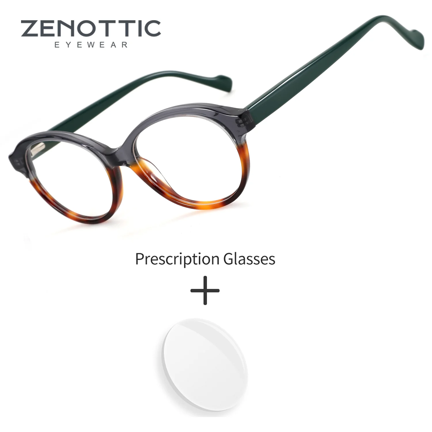 zenottic-m-サイズ-ラウンドアセテート処方眼鏡光学レンズ-レシピ付き-女性用-ブルーライトカットフォトクロミックメガネ