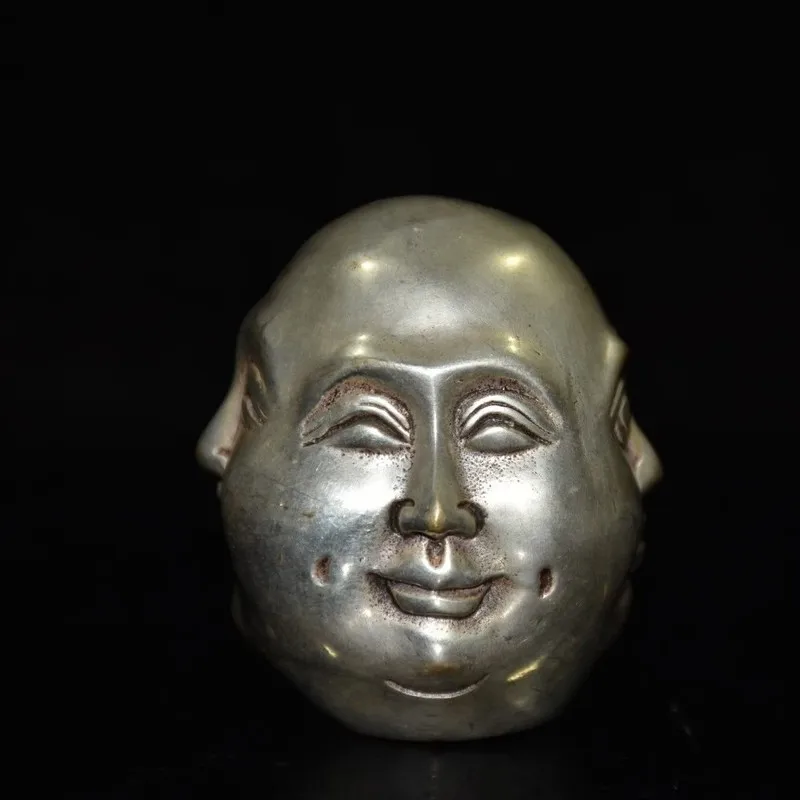 Home Decoration White Copper Silver Four-sided Buddha Metal Craft Ornament Business Gift