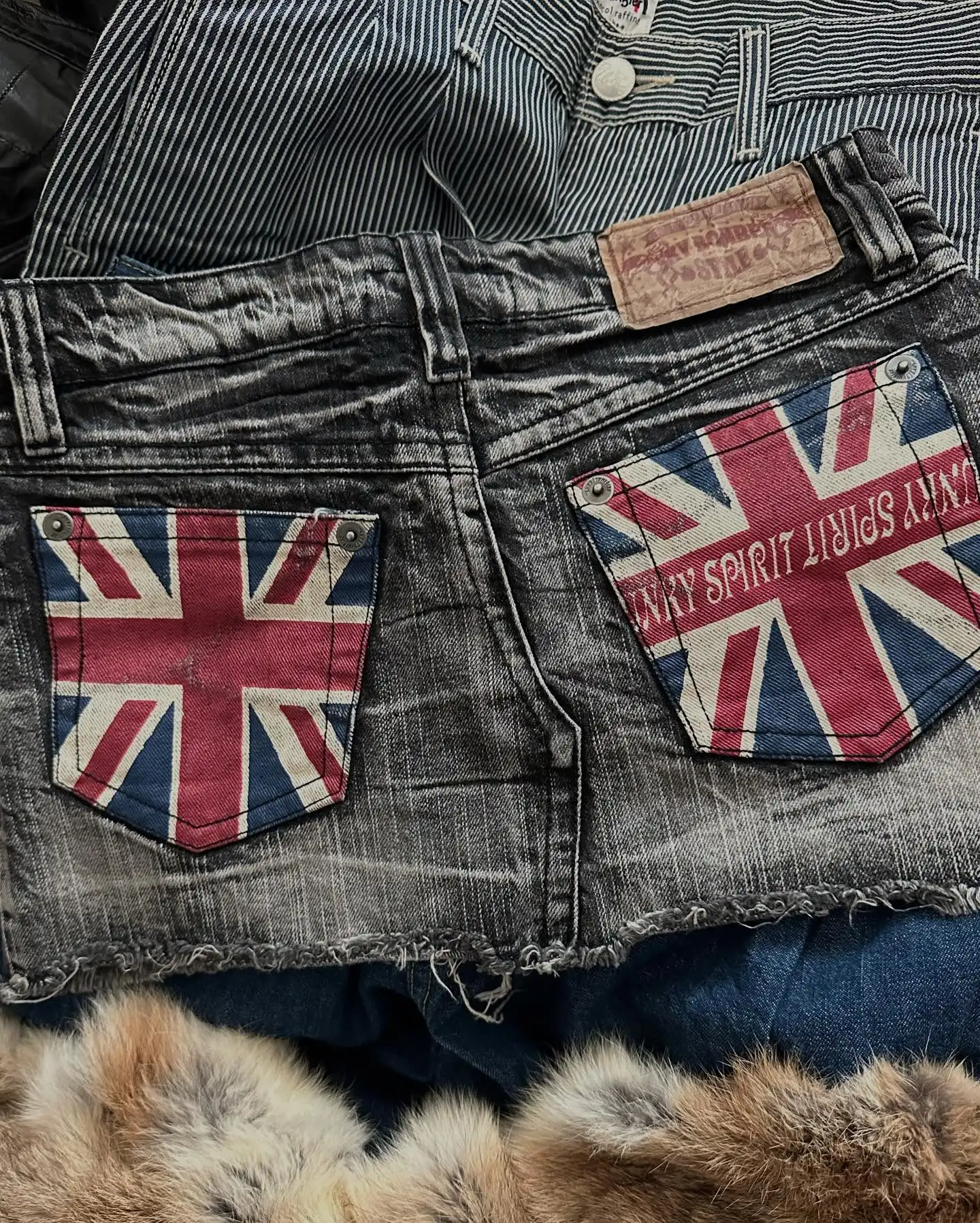 Womens Union Jack Denim Shorts Y2K Clothes Fashion Hot Sweetheart