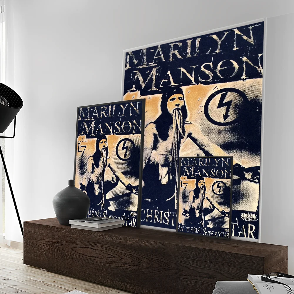 Singer Marilyn Manson DIY Sticky Poster Fancy Wall Sticker for Living Room Bar Decoration Wall Decor