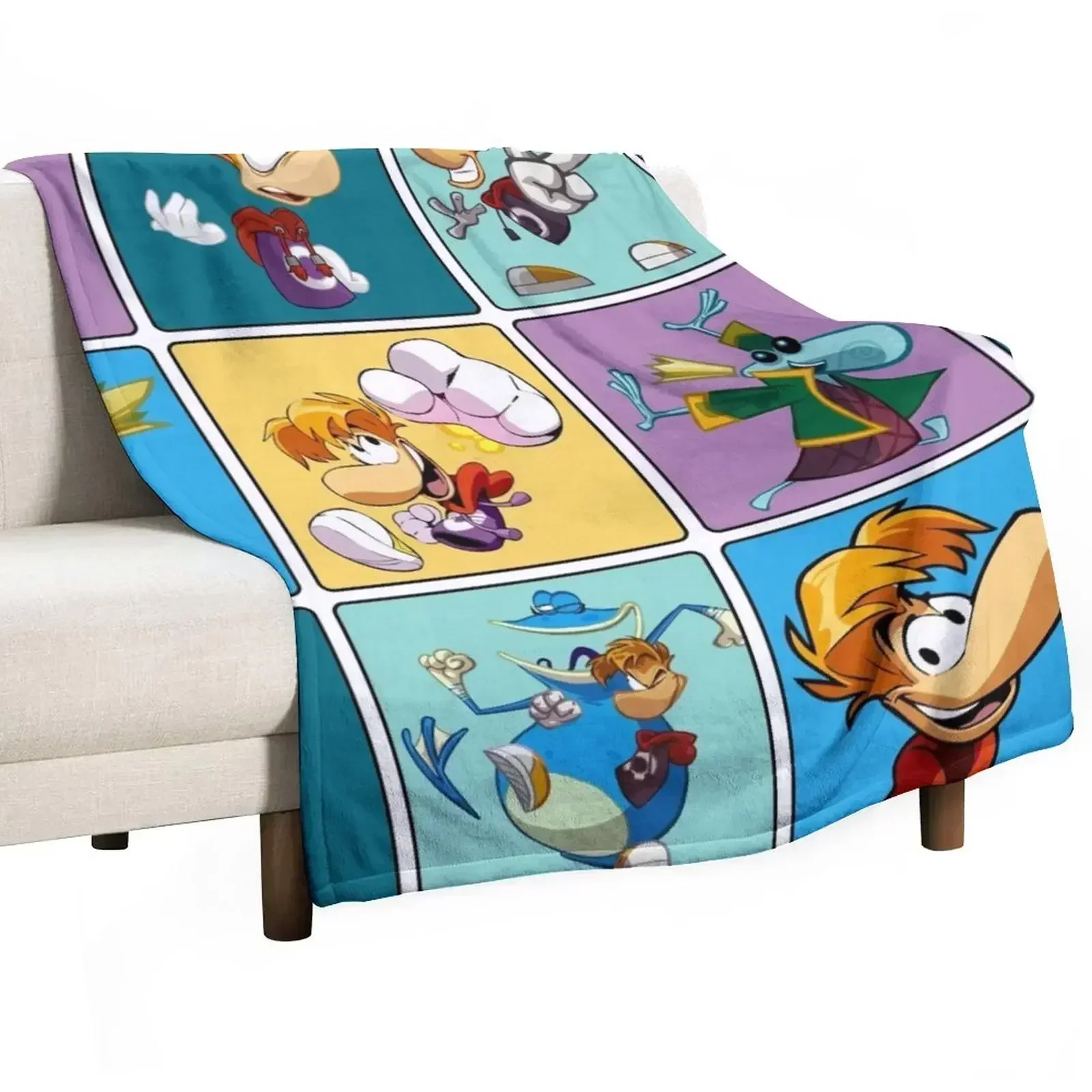 Rayman Squares Throw Blanket heavy to sleep Large Flannel Fabric Polar Blankets