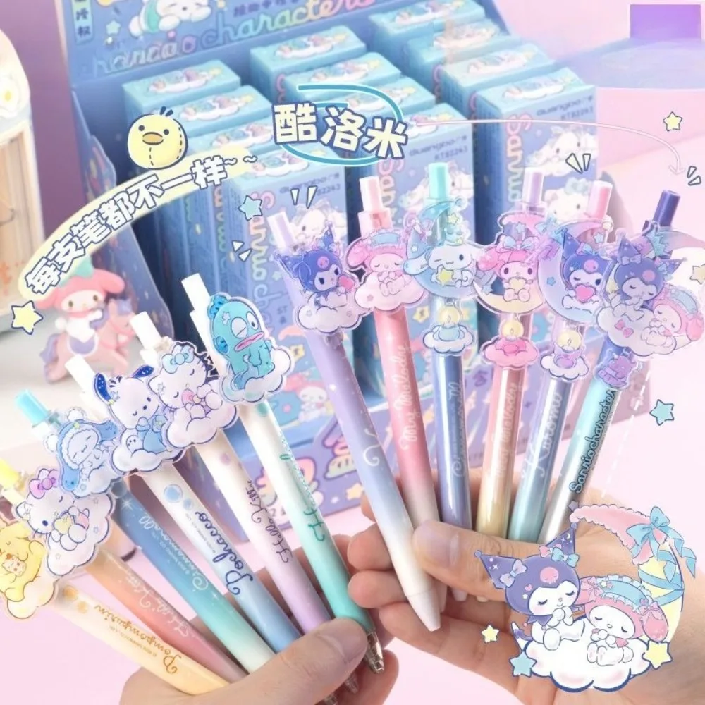 

Набор из 12 гелевых ручек Sanrio Kuromi Melody Kitty, милые ручки с черными чернилами 0,5 мм, рекламный подарок, канцелярские товары для офиса и школы