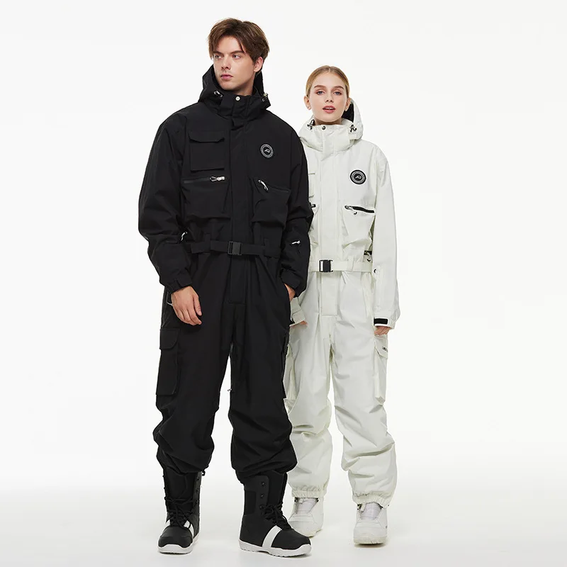 

One-piece Ski Suit Men's And Women's Loose Version 24-25 Snow Season Waterproof And Warm Veneer One-piece Ski Suit