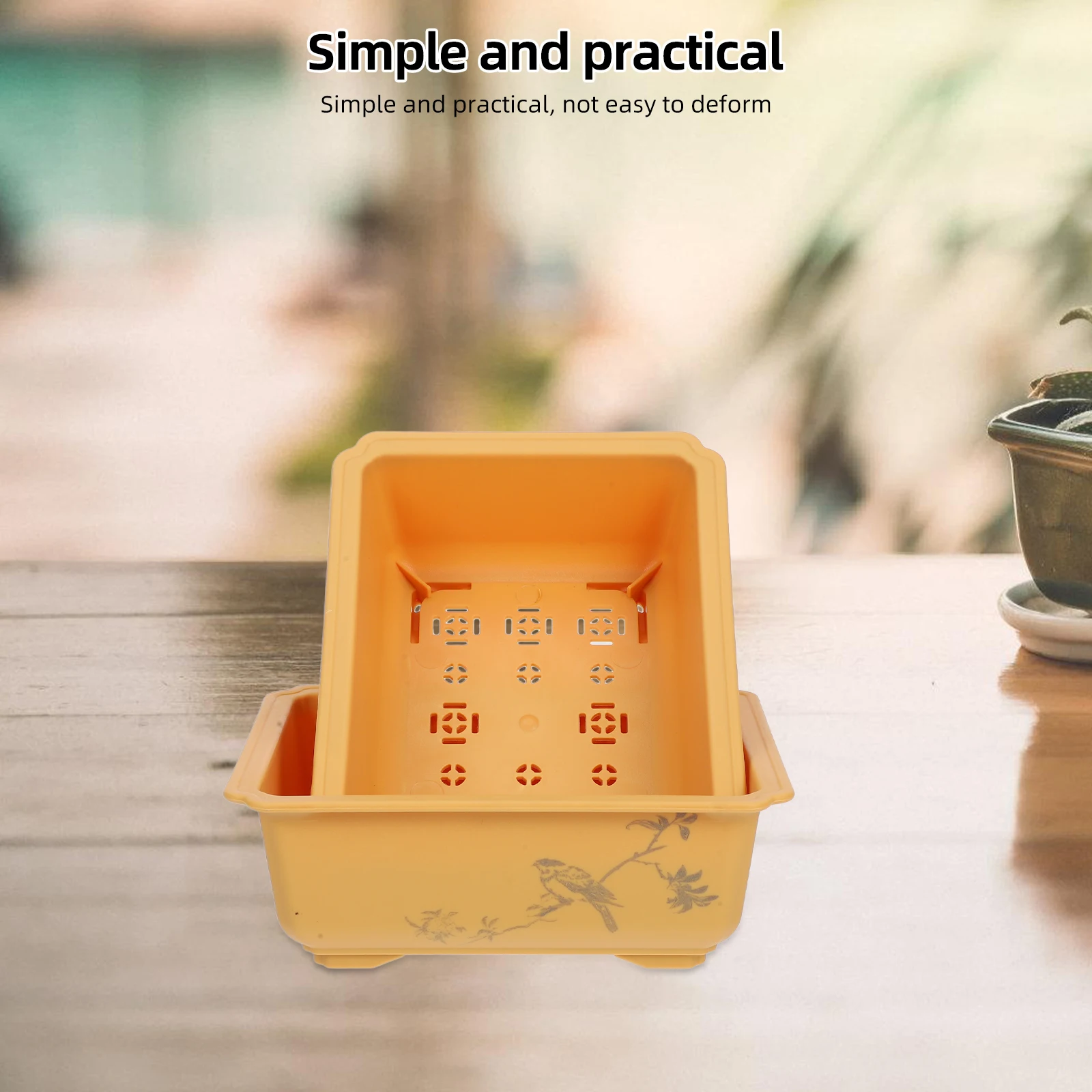 

2pcs Succulent Pots Thickened Durable Rectangle Planter Box Patio Deck Railing Window Flower Boxes Planters