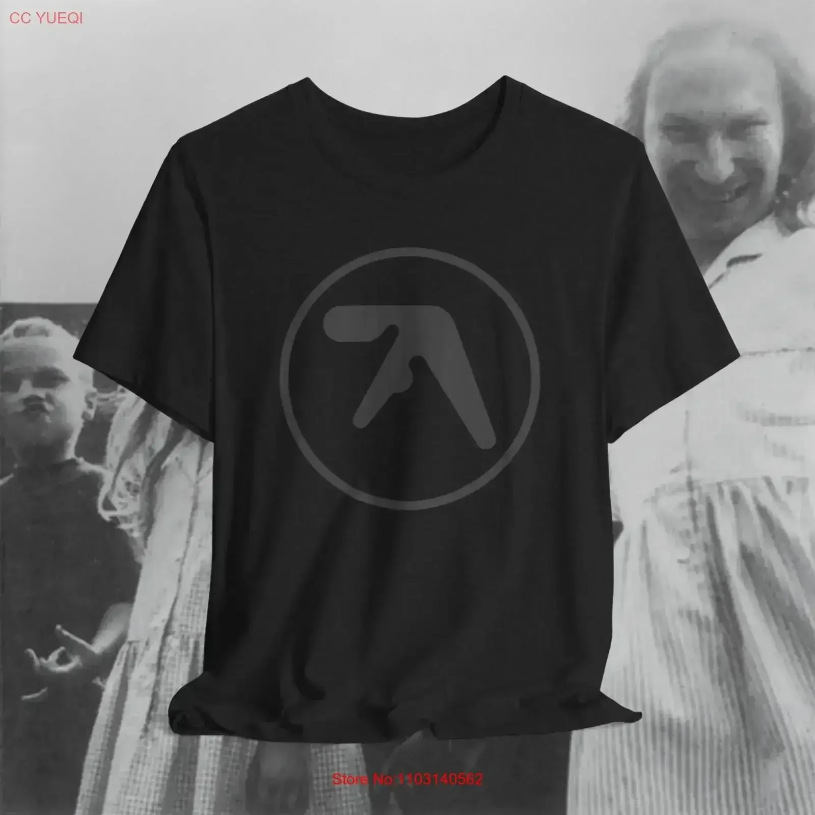Aphex Twin Logo T Shirt Camo Monochrome Techno Rave IDM Music vintage Washed homme Stylish fashion graphic designer clothes