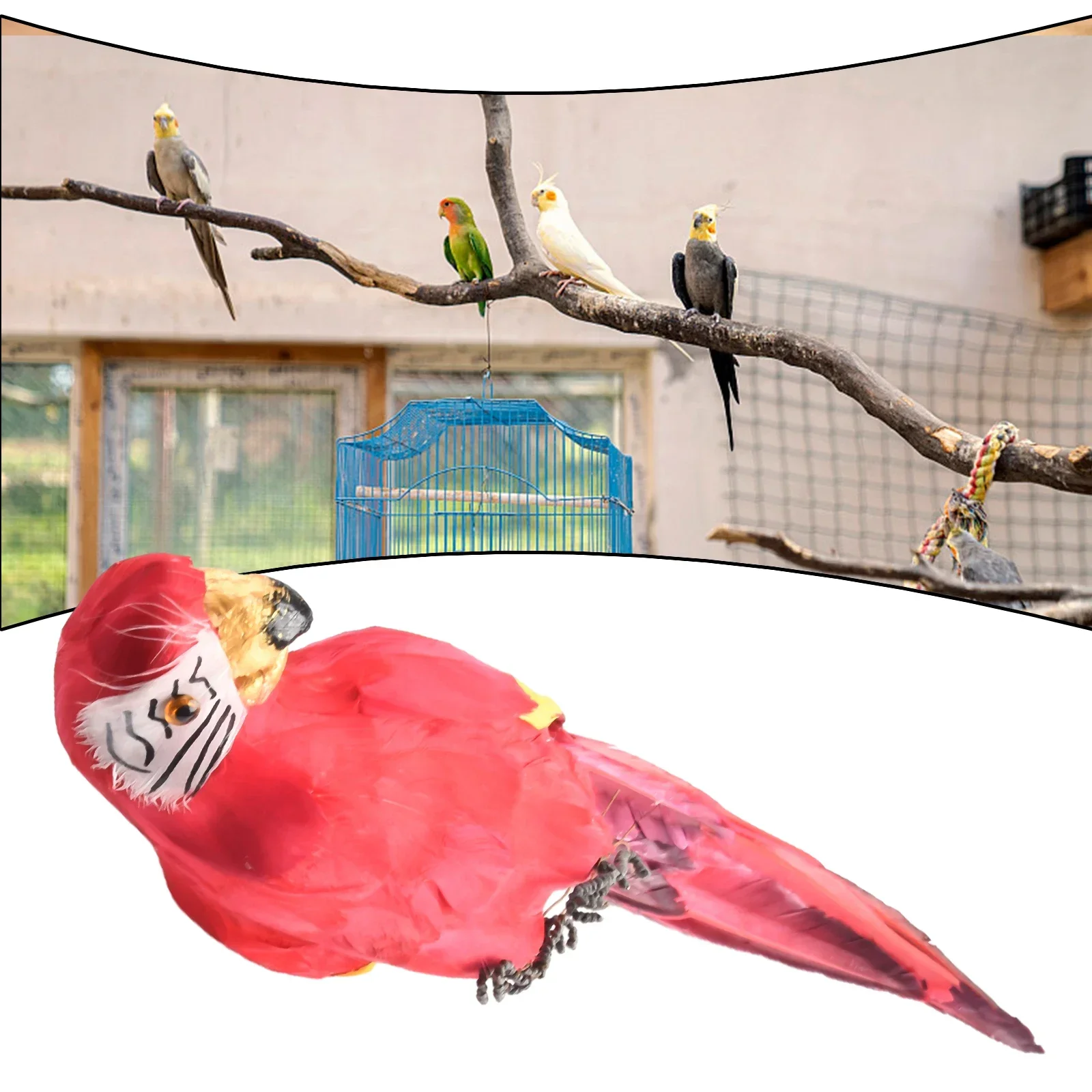 1pc Artificial Parrot Simulation Bird Macaw Foam Artificial Feather Parrot 45cm Gardening Decoration Shop Yard Photography Prop