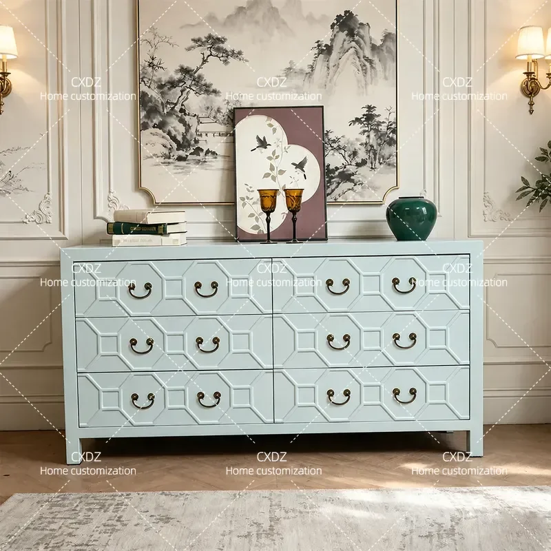 American living room porch cabinet modern simple bedroom chest cabinet retro locker small apartment decorative cabinet dining