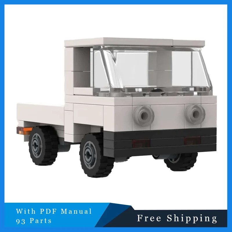 

93, модель белого городского грузовика, MOC, строительные блоки, сделай сам, сборка кирпичей, транспорт, образовательные игрушки, рождественские подарки