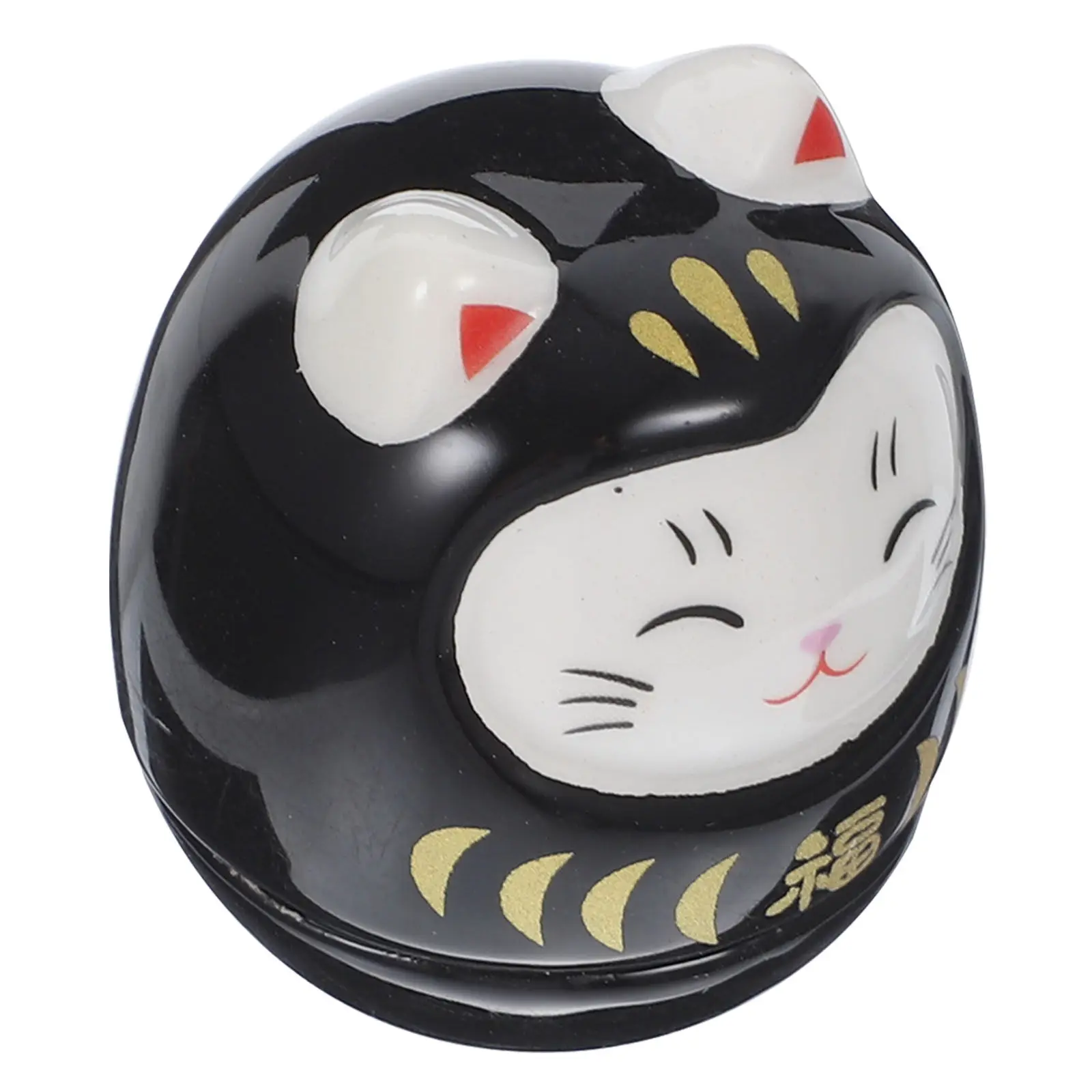 Fortune Cat Tumbler Ceramic Creative Desktop Ornament Stable Wobble Lucky Cat Decor Small Compact Table Decoration Japanese