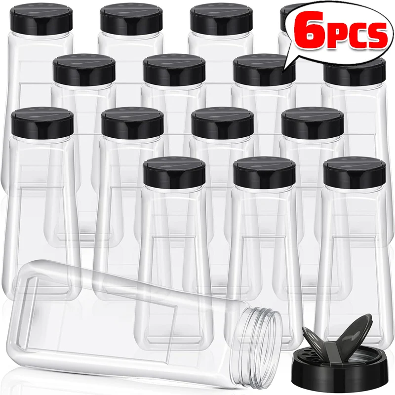 Plastic Clear Spices Bottles Barbecue Seasoning Jars Salt Pepper Shakers Kitchen Gadgets Condiment Powder Storage Can Containers