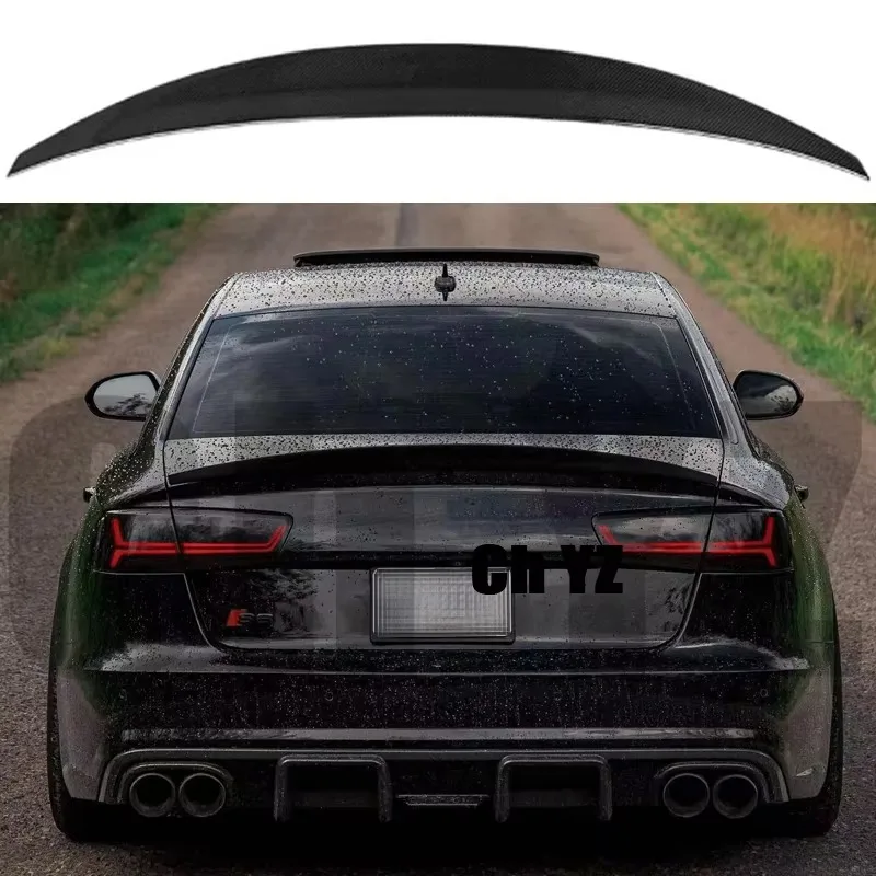 

For Audi A6 S6 B9 C7 4 Door Sedan 2012-2016 Hk Style High Quality Carbon Fiber Rear Wing Roof Rear Box Decorated Spoiler ﻿