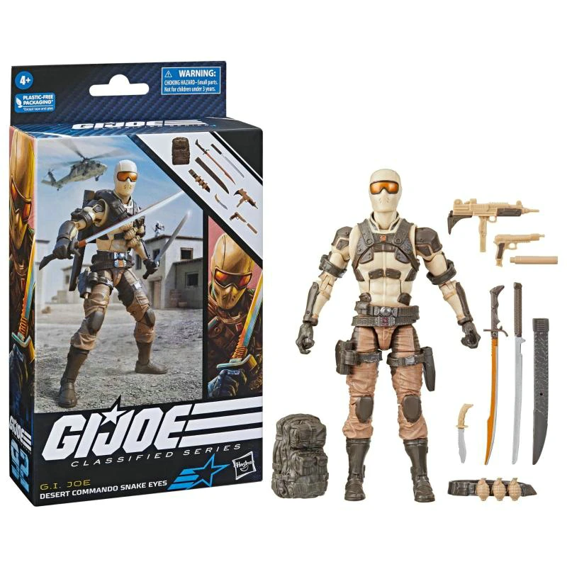 Genuine G.I.Joe GIJoe Desert Commando Snake Eyes Action Figure Model Toy 6in Soldier Collection Gift