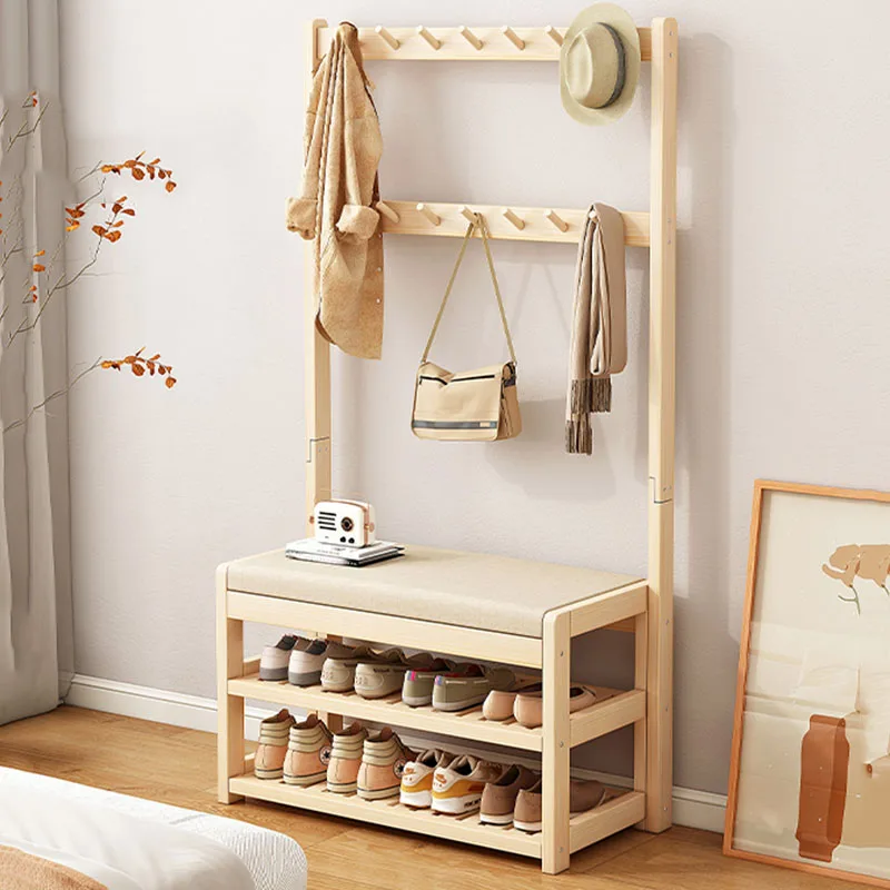 Modern Wall Coat Racks Standing Minimalist Wooden Dress Hallway Coat Racks Space Saving Open Porte Manteau Hallway Furniture