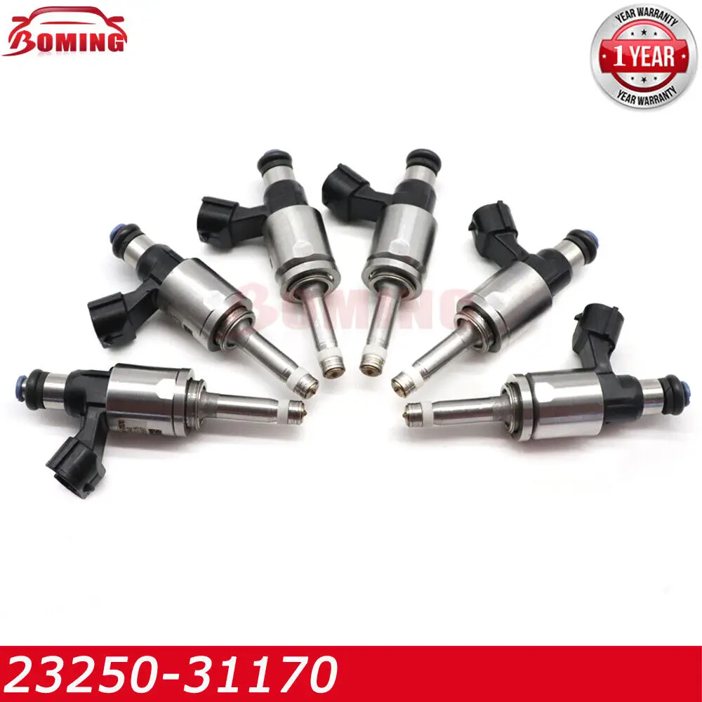 6PCS 23250-31170 New Fuel Injectors Nozzle For Lexus ES350 GS350 IS350 LC500H LS500H RC300 RC350 RX350 RX450H 3.5L V6 2016-2019