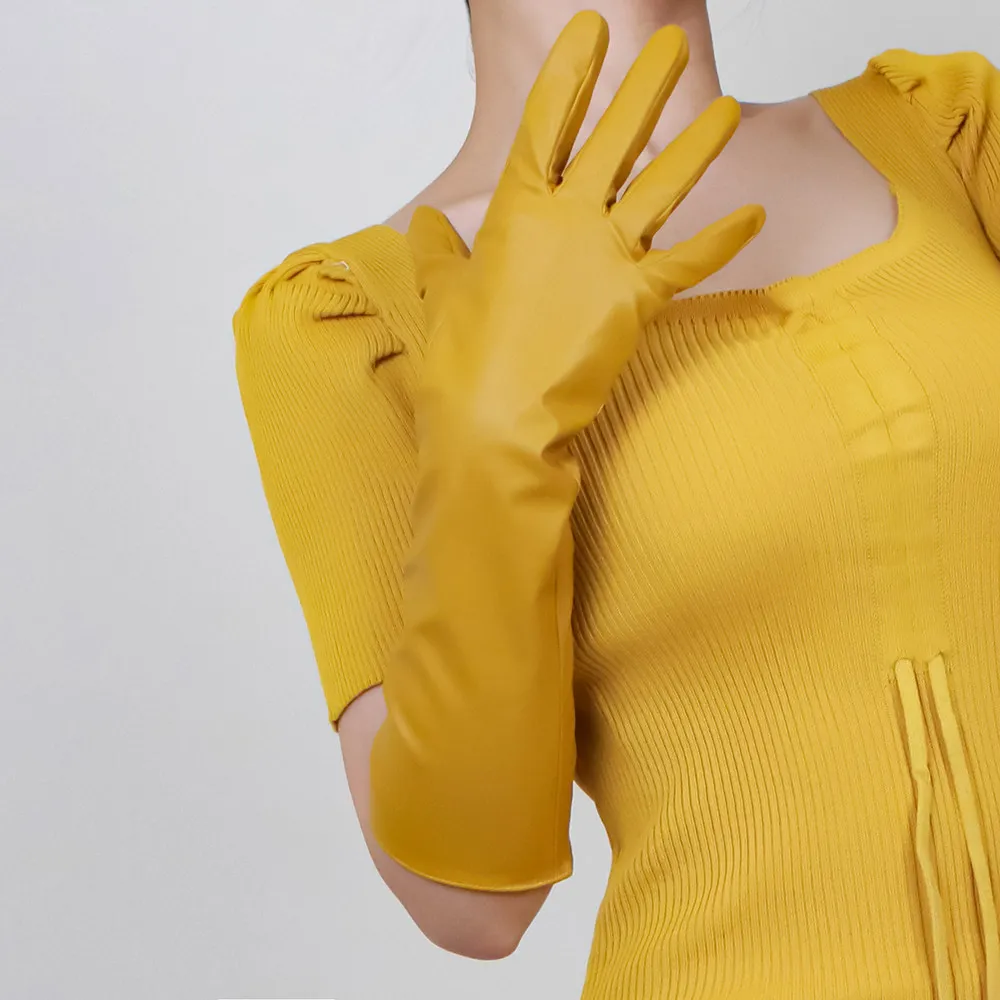 16 Zoll (40 cm) lange Handschuhe aus Leder, Lack-PU, LATEX, Fashion Tech Silver, Subkultur-Accessoires für Damen, leicht, thermisch, Cyberpunk-Stil – Detail 20