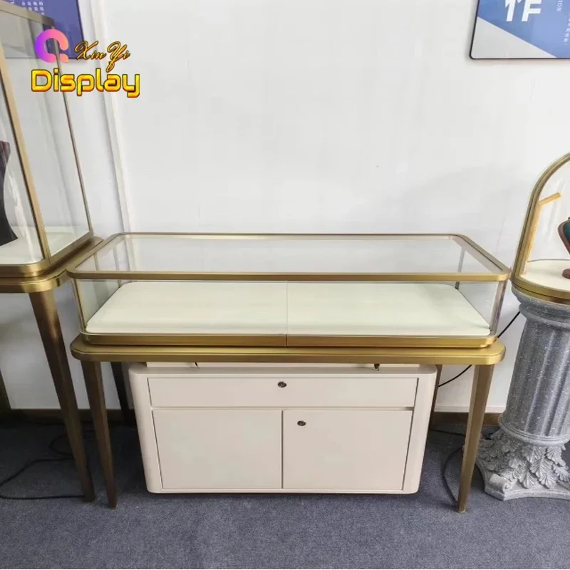 custom.Bespoke Jewelry Tower Display High-Brightness LED Lighting Lockable Base Eco-Friendly Design Luxury Mall Profess