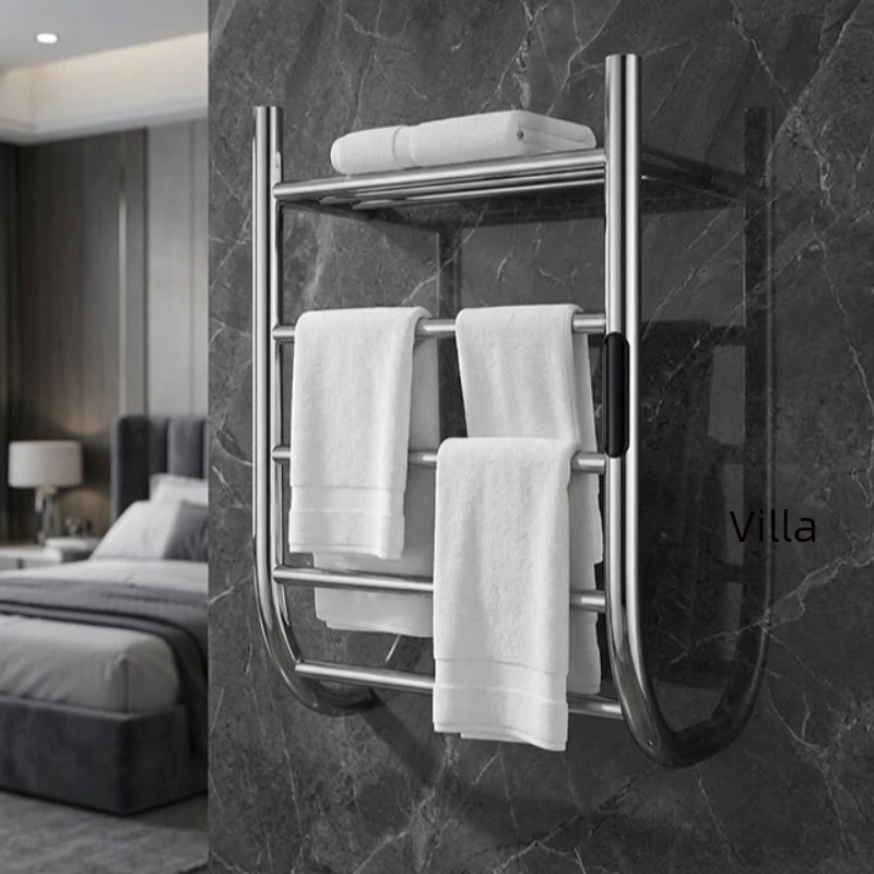 Stainless Steel Electric Heated Towel Rail Waterproof Towel Warmers Antibacterial Clothes Dryer Durable Bathroom Fixture Home
