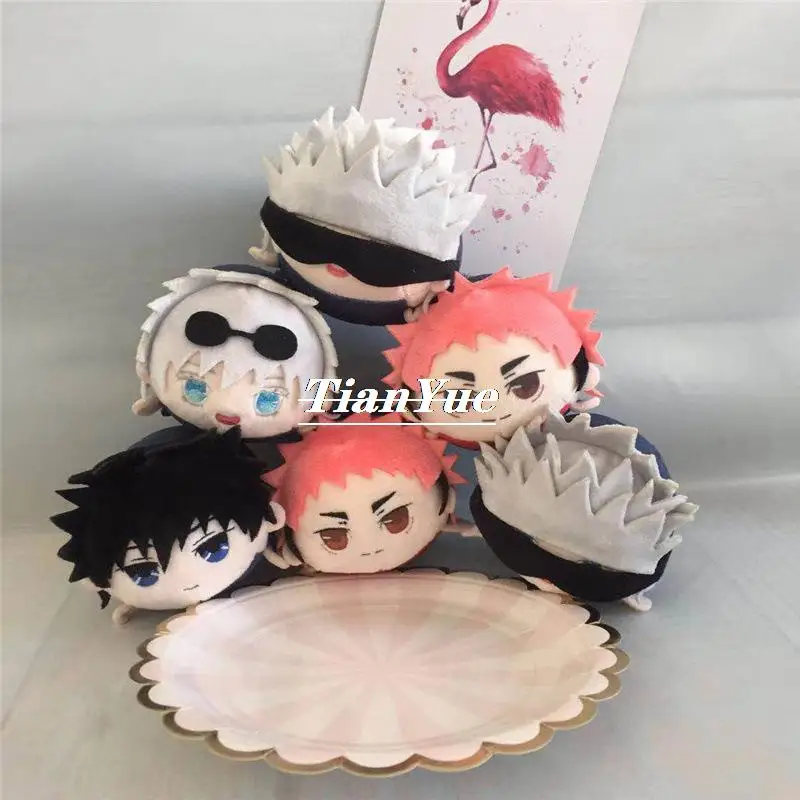 Cute Satoru Gojo Itadori Yuji Fushiguro Megumi 3D lying soft Stuffed Christmas Gift Toys Keychain pendant 10cm