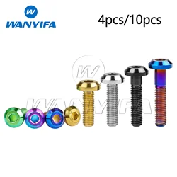 Wanyifa Titanium Bolt M6x12/15/20/25/30/35mm Hex Head Screws for Bicycle Motorcycle Brake Disc 4/10pcs