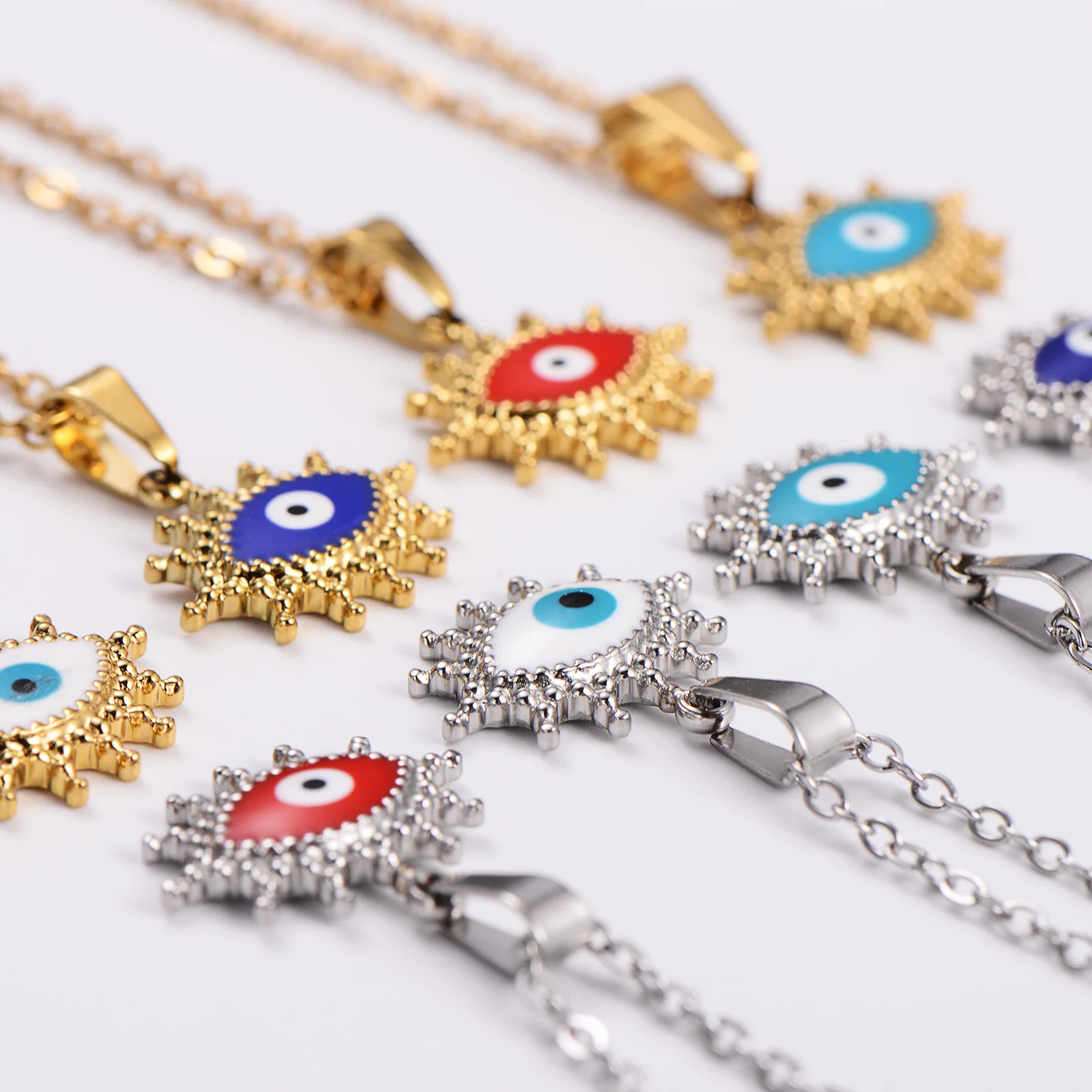 

Счастливое ожерелье, ожерелье от сглаза для женщин и мужчин, нержавеющая сталь, турецкое ожерелье с подвеской в виде рук Хамсы, трендовое винтажное эстетическое ожерелье