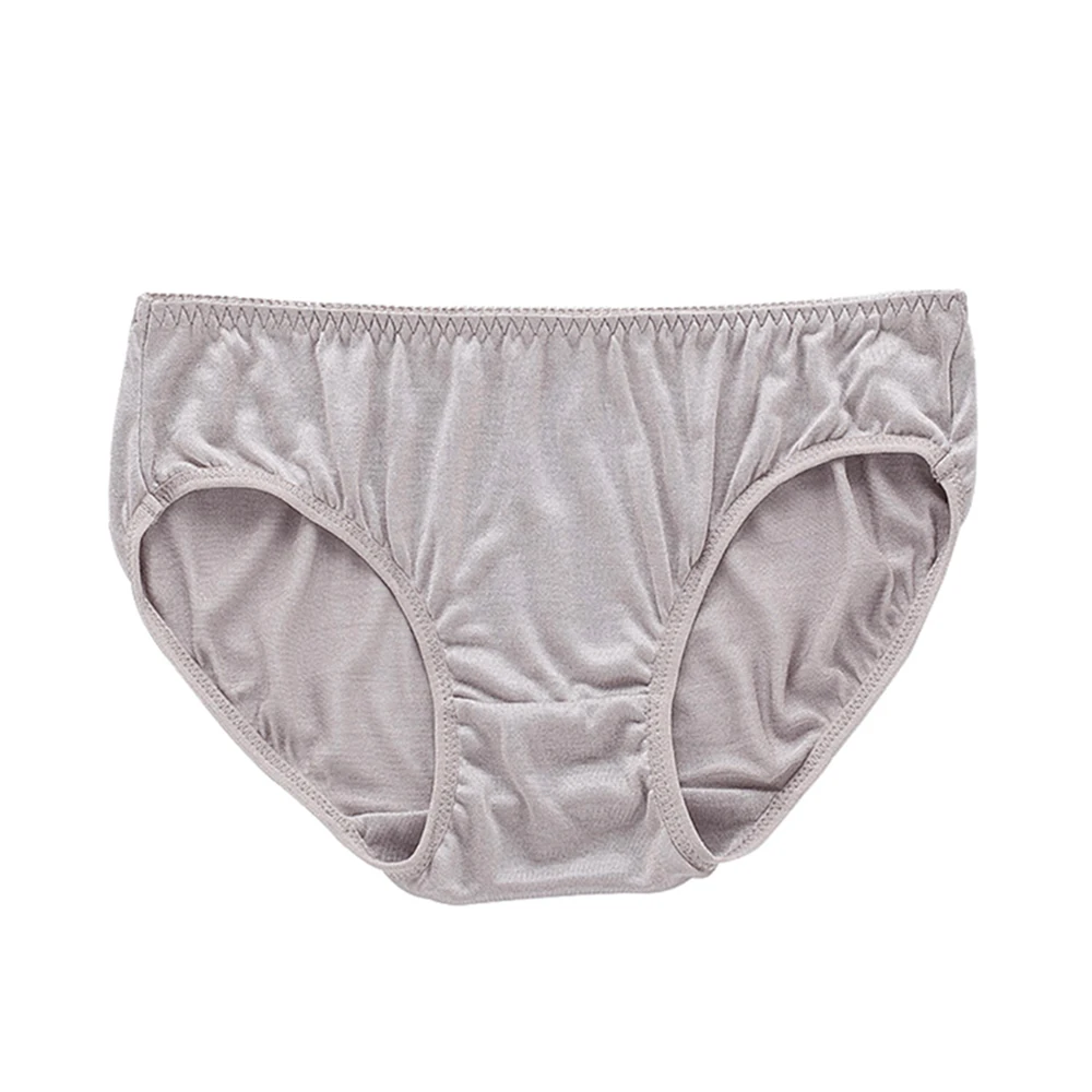 Petite Women Low Waist Panties 100% Pure Mulberry Silk Tri-angle Underwear Cool Breathable Anti-allergy Antibacterial