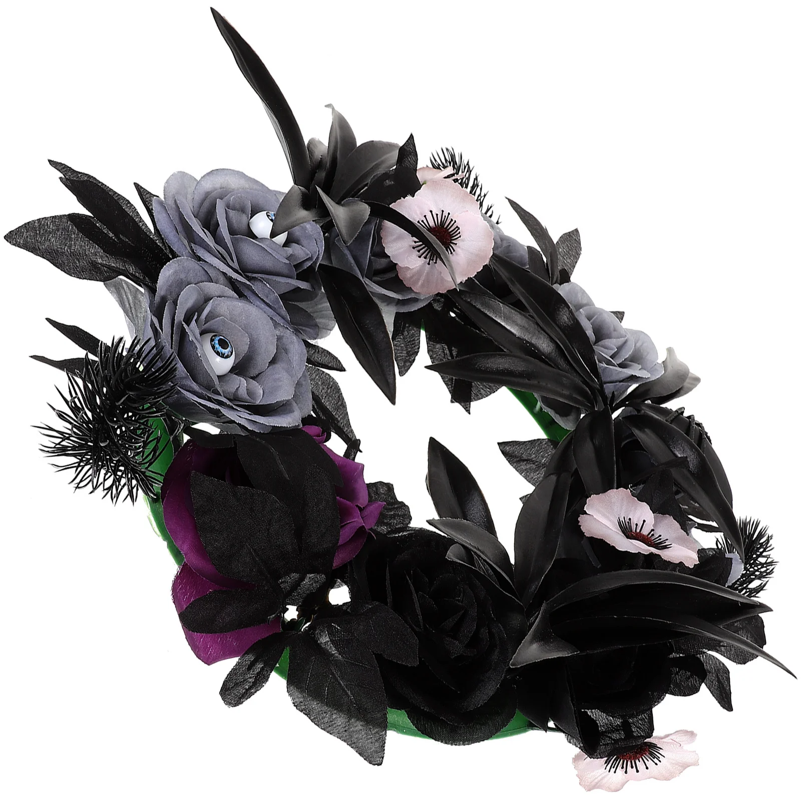 

Wreaths Scary Halloween Outdoor Goth Decorations Spooky for Front Purple Hanging