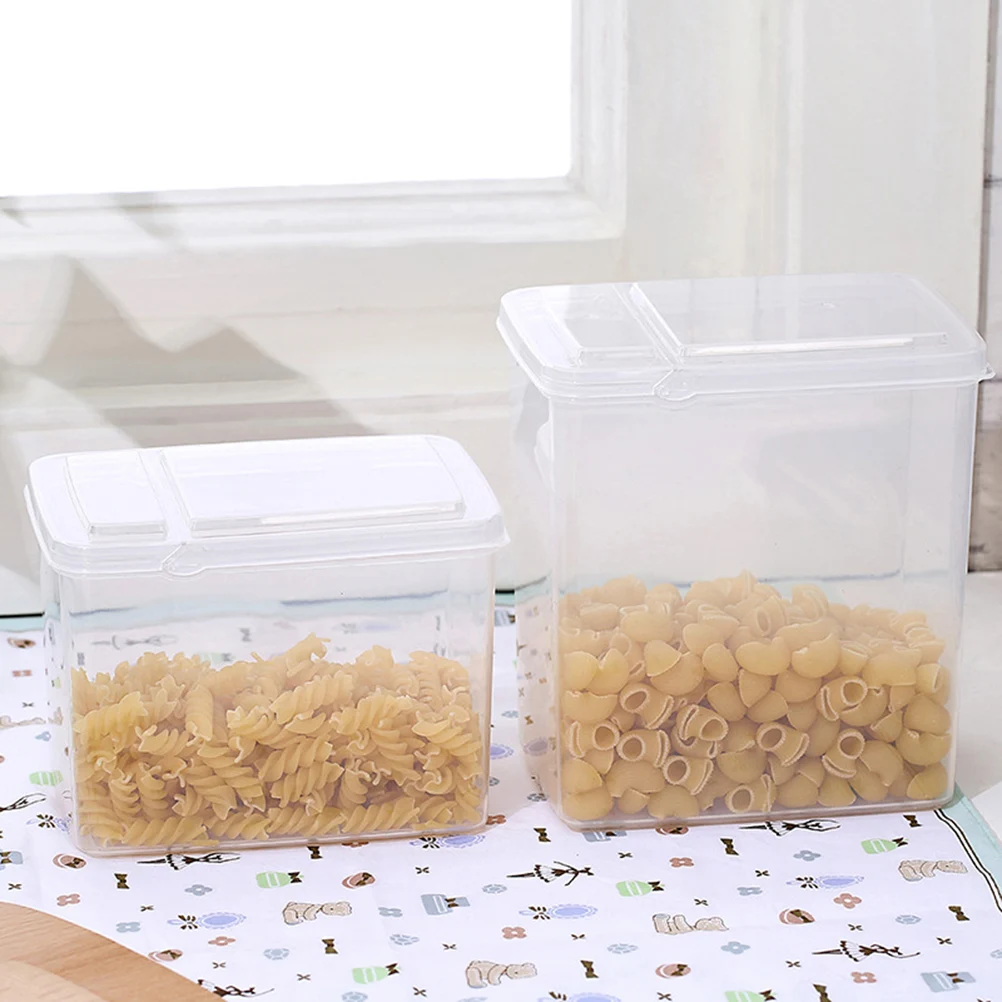 

2PCS Food Storage Containers Boxes for Cereals Grains Dry Food Organization Transparent Containers Lid