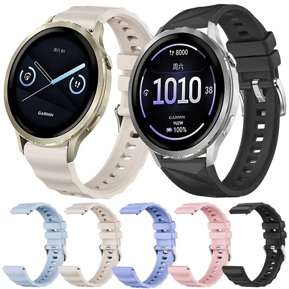 18 mm Silikonbänder für Garmin Venu 4 41 mm 3S 2S Forerunner 265S/255S/255S Musik/Vivoactive 4S 3S weiches Armband Sportarmband