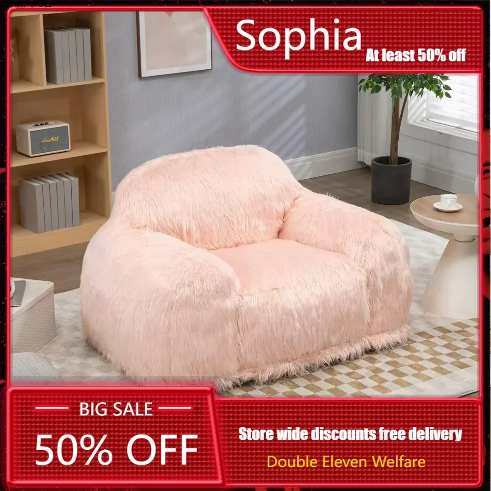 Beanbag Chair Lazy Long Hair Sofa Adult, Youth High-density Foam Filled Modern Focus Chair Living Room Furniture Bean Bag Sofas