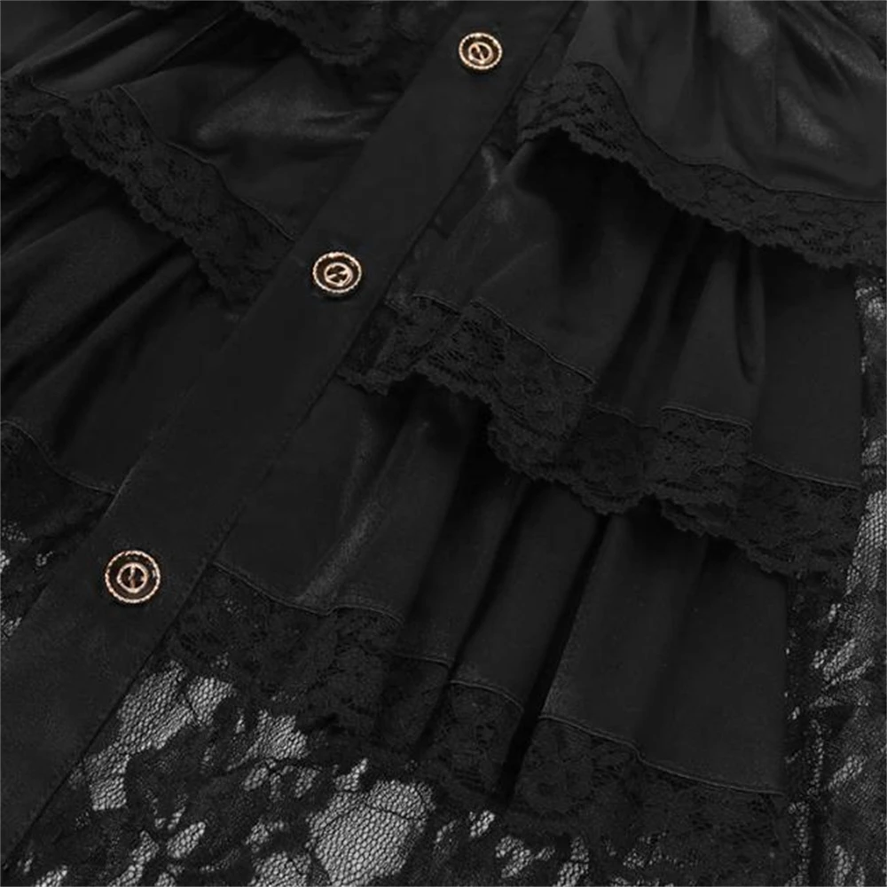 Medieval Men Lace Shirt With Jabot Victorian Shirt Gothic Men Halloween Tops Hip Hop Shirts Dress Up Tops Lace Clothing