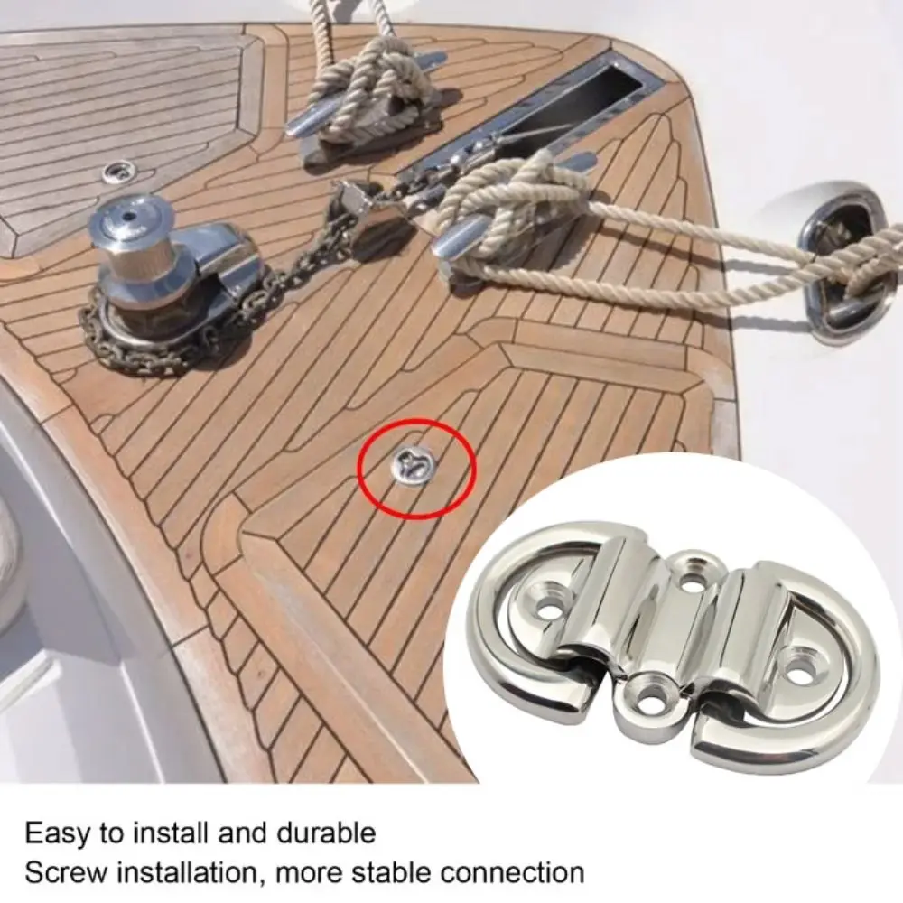 

1pc Stainless Steel D-Ring Yacht Accessory Sturdy Marine Grade -Shaped Buckle Boat Replacement Hardware Silver