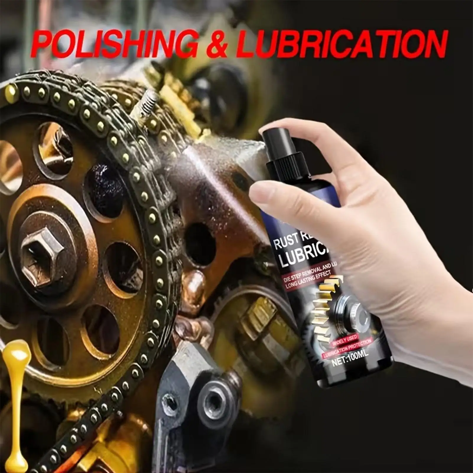 

Многофункциональное средство для удаления ржавчины с металла, восстанавливающее блеск и обеспечивающее смазку, 100 мл, для автомобилей и оборудования.