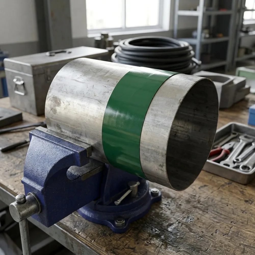 Green Nylon Pipe Cutting Alignment Tape 1mm Thick Scale Free Marking Guide For Flush Pipe Squaring And Wrapping Measurement Tool