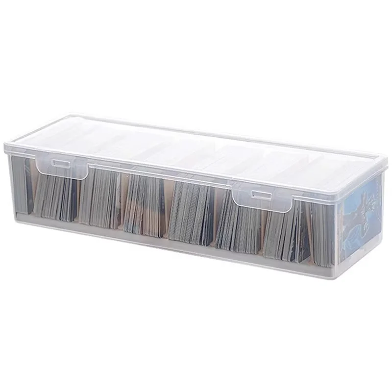Upgraded Clear Plastic Storage Box Compartmentalized Game Cards Organizer With Adjustable Divider For PTCG/MTG Cards
