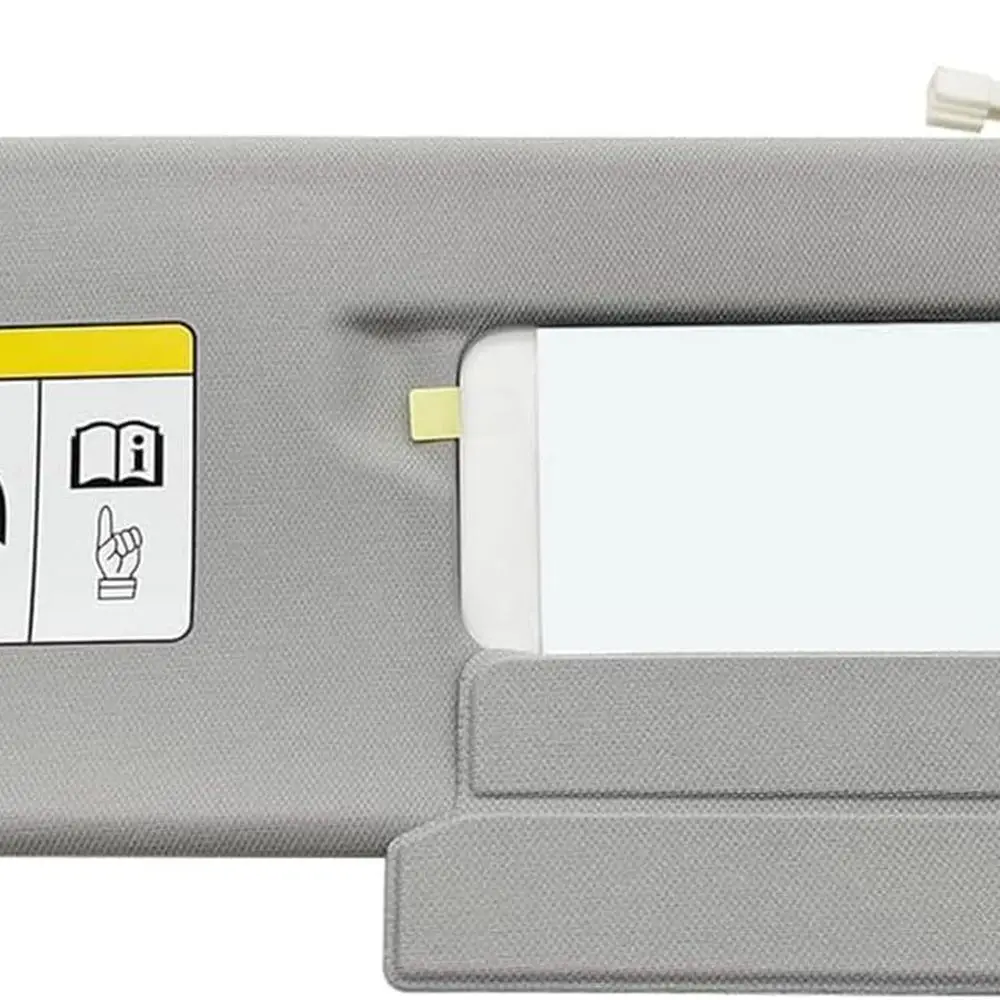 Sun Visor Passenger Side Right RH Gray with Mirror & Light Compatible with Tesla Model 3; Model Y 2017 2018 2019 2020 Replace 10