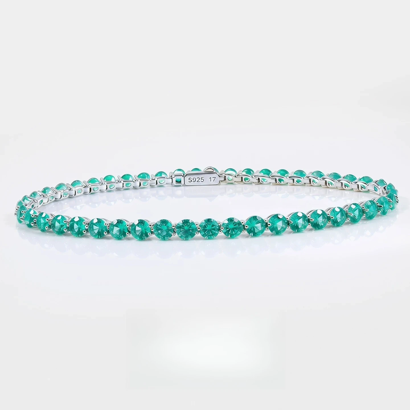 S925 Silver Bracelet Paraiba Zircon Tennis Bracelet for Women's Niche Fresh Jewelry