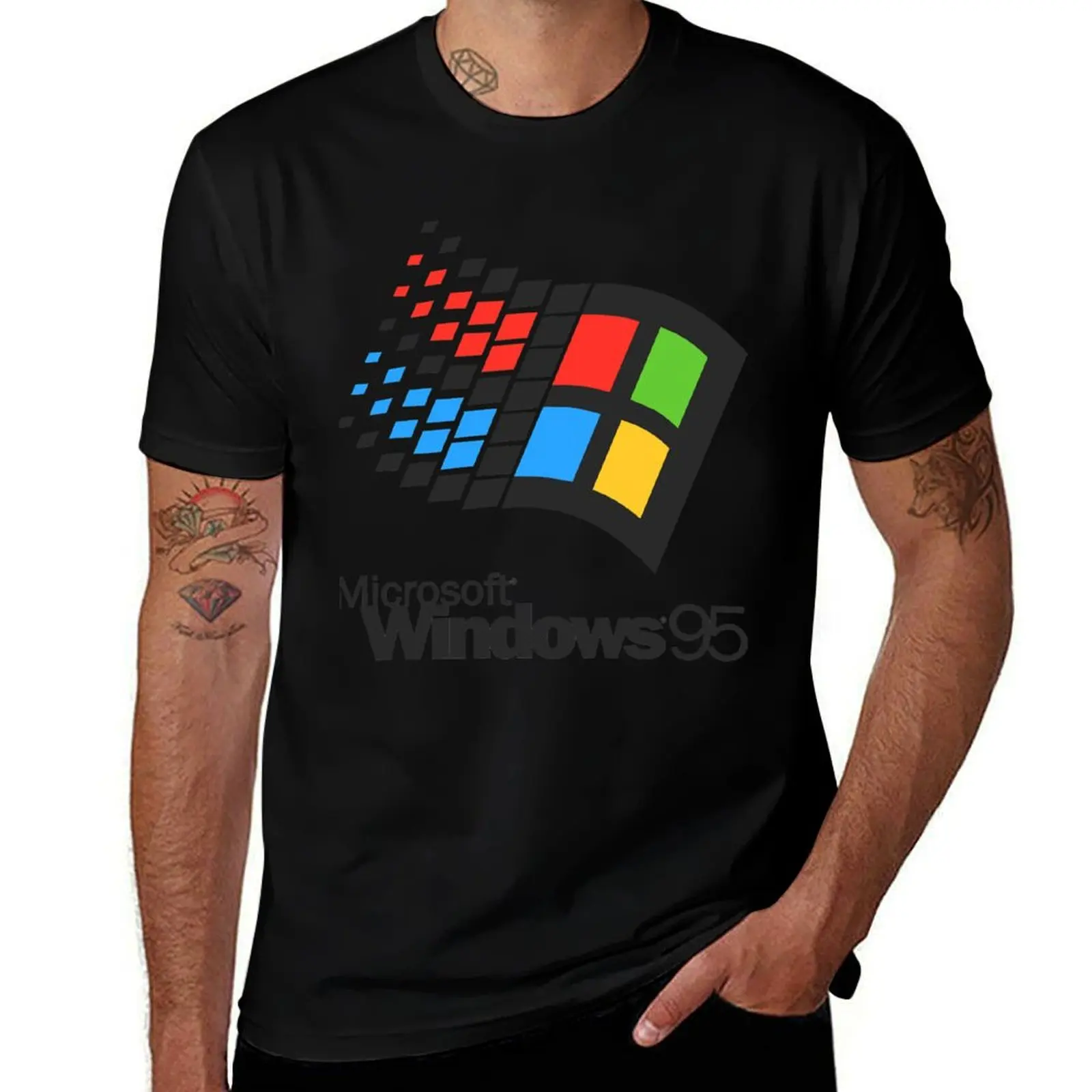 Microsoft Windows 95 Essential T-Shirt Heavy Duty Casual Work Tee T-Shirt