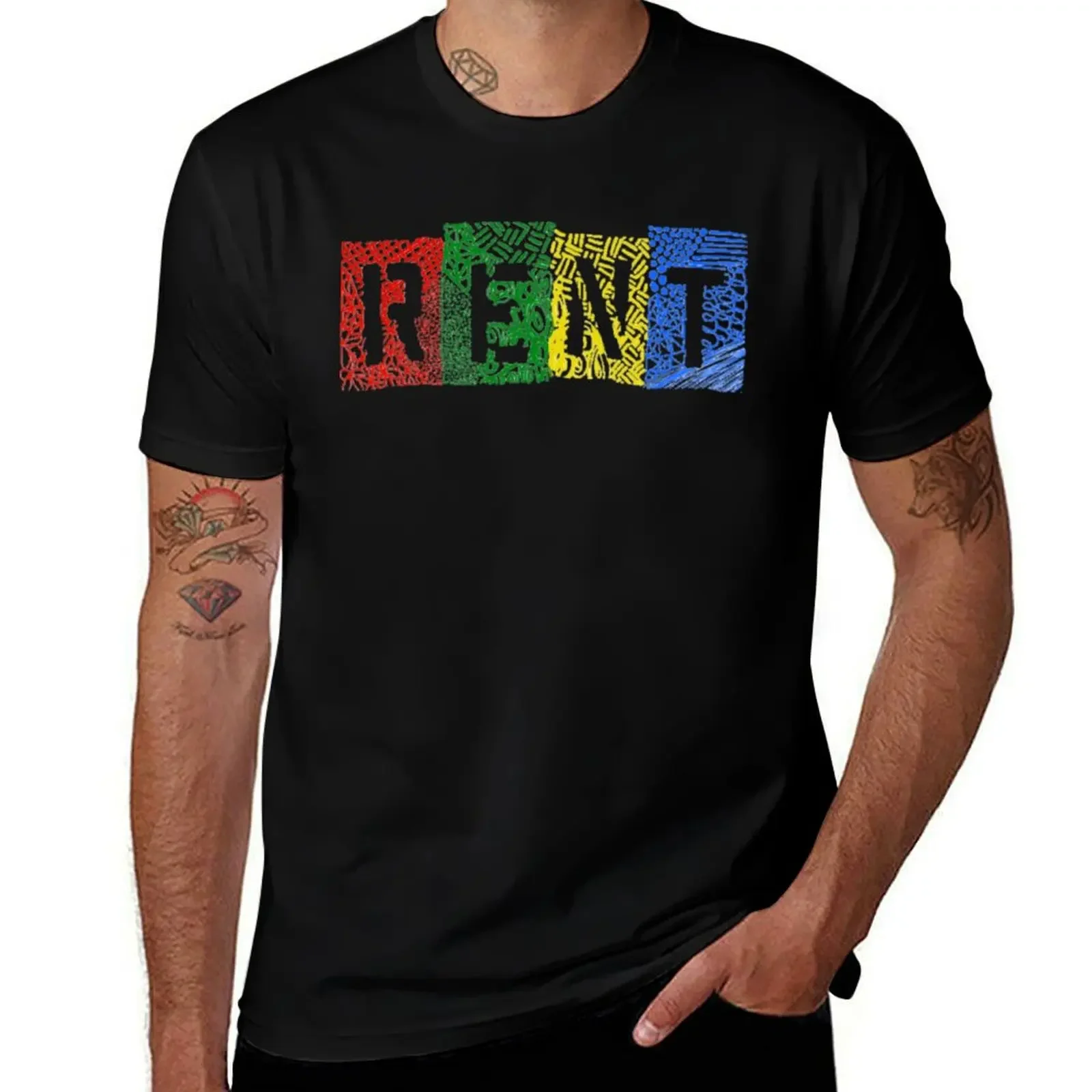 

rent the musical T-Shirt custom shirt blue archive men graphic t shirts