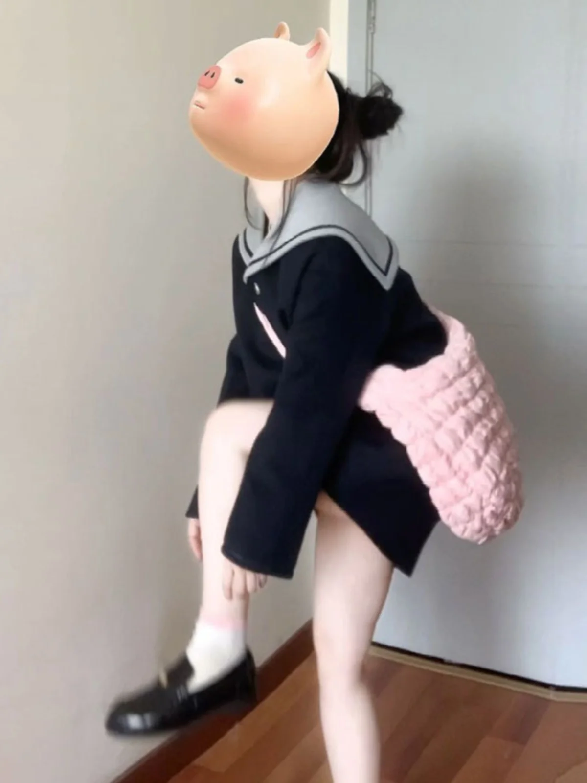 

College Style Navy Collar Woolen Coat And Skirt Set Korean High-End Feel Spring Ready Two-Piece Matching Outfit for Women