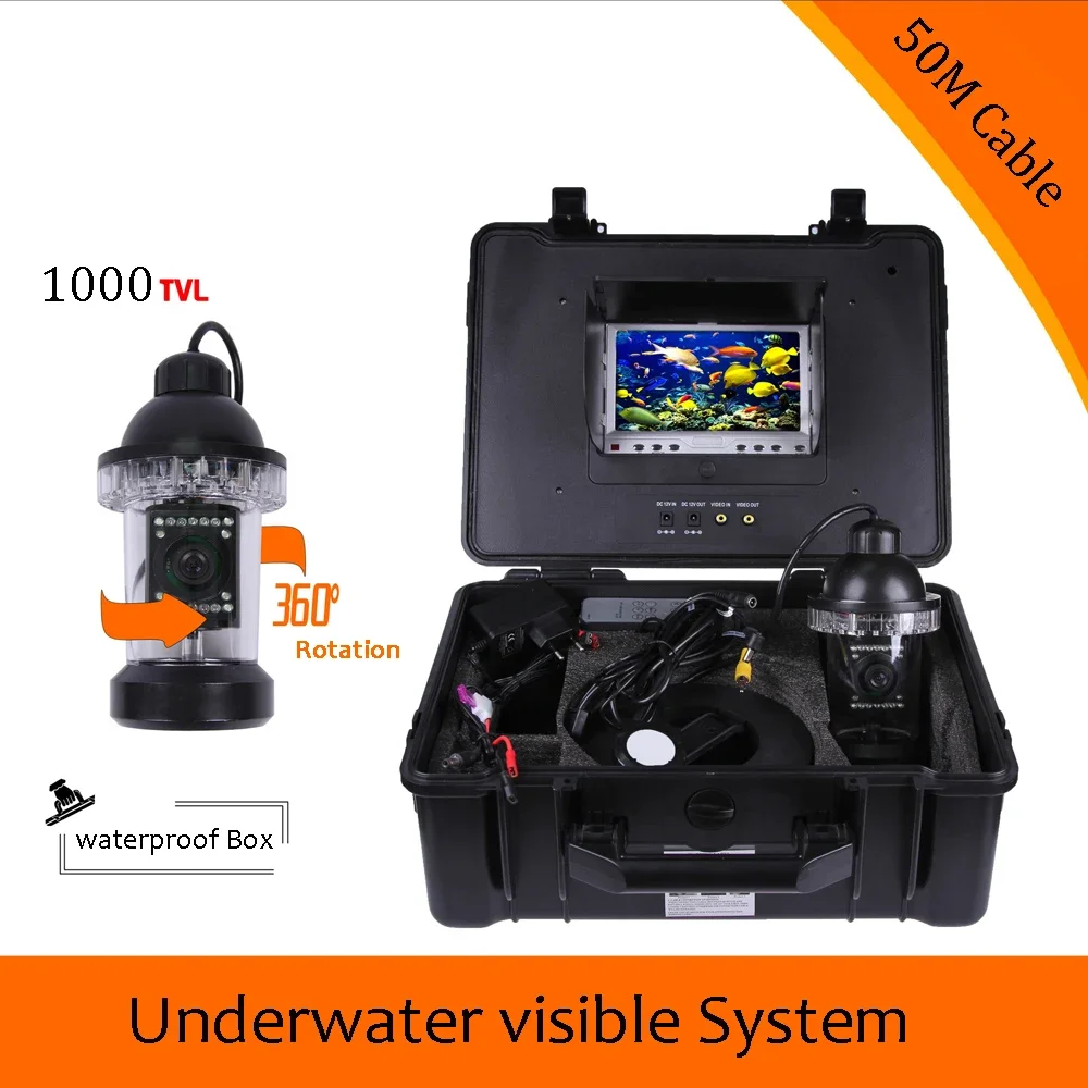 

20-100M Cable Waterproof Underwater Camera Fishing Well Inspection Pipe Surveillance Fish Finder 360 Degree DVR Video Recorder