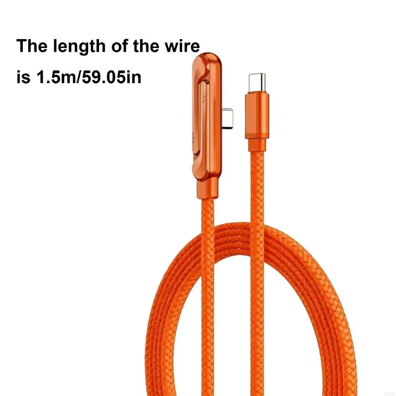 Phone Charging Cable with Folding Stand, Type C Data Wire 59 in Cord for Landscape Gaming, Desk Viewing and 896C