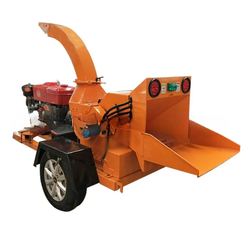 Di esel Electric Mobile Wood Crushing Machine, Press‑Roller Feeding Shredder for Coarse Crushing 15cm Logs and Thick Branches