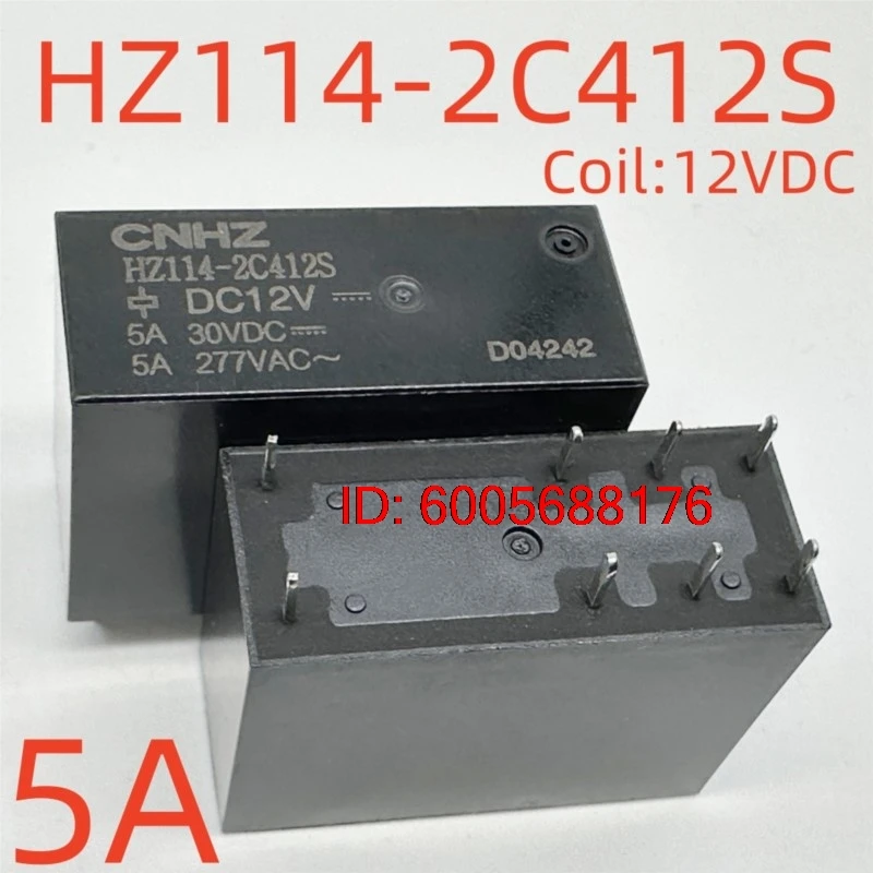 10PCS New HZ114-2C412S (14F2C-Coil:12VDC-5A) Relay 8pins
