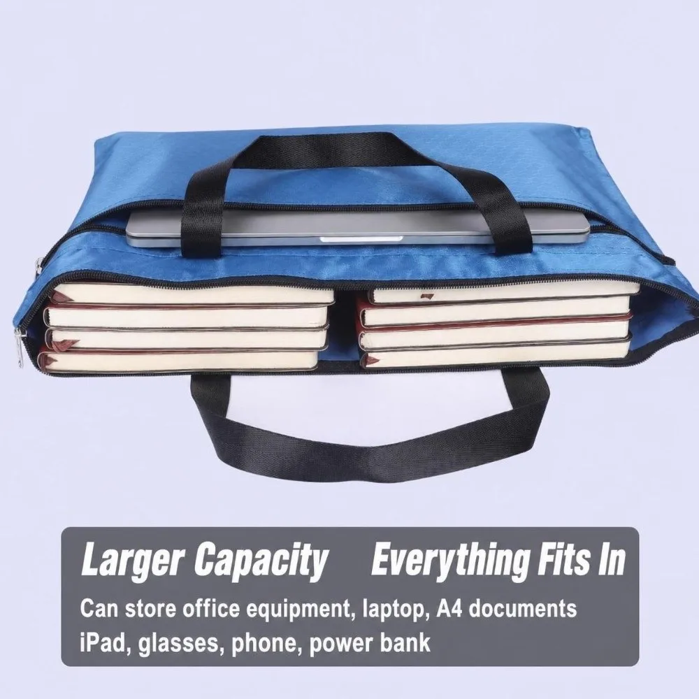 Waterproof Oxford Cloth A3 Document Bag A3 with Handle Portfolio Tote Bag Large Capacity Zipper File Bag