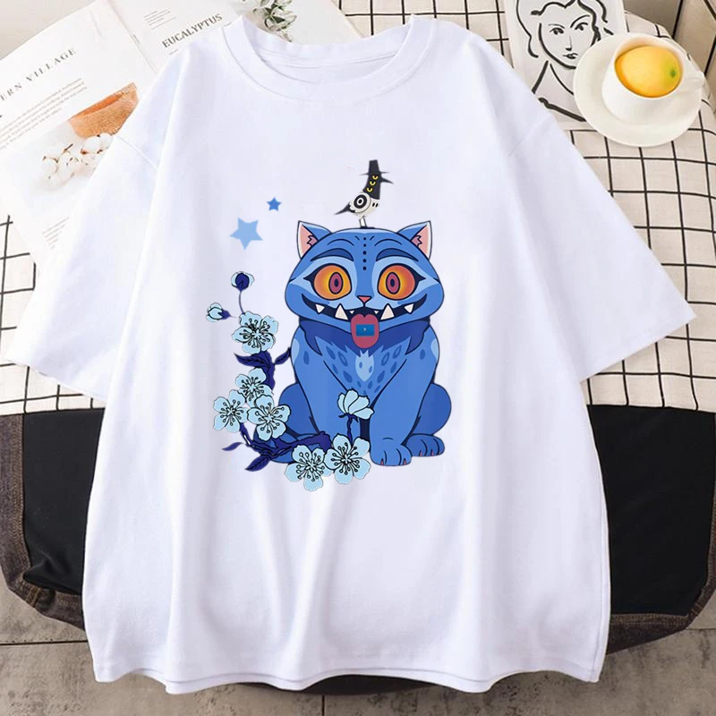 

Fashion Kpop Demon Hunters Cute Tiger Printed T-shirts Men Women Summer Casual Short Sleeved T-shirts Round Neck Tops Anime Shi