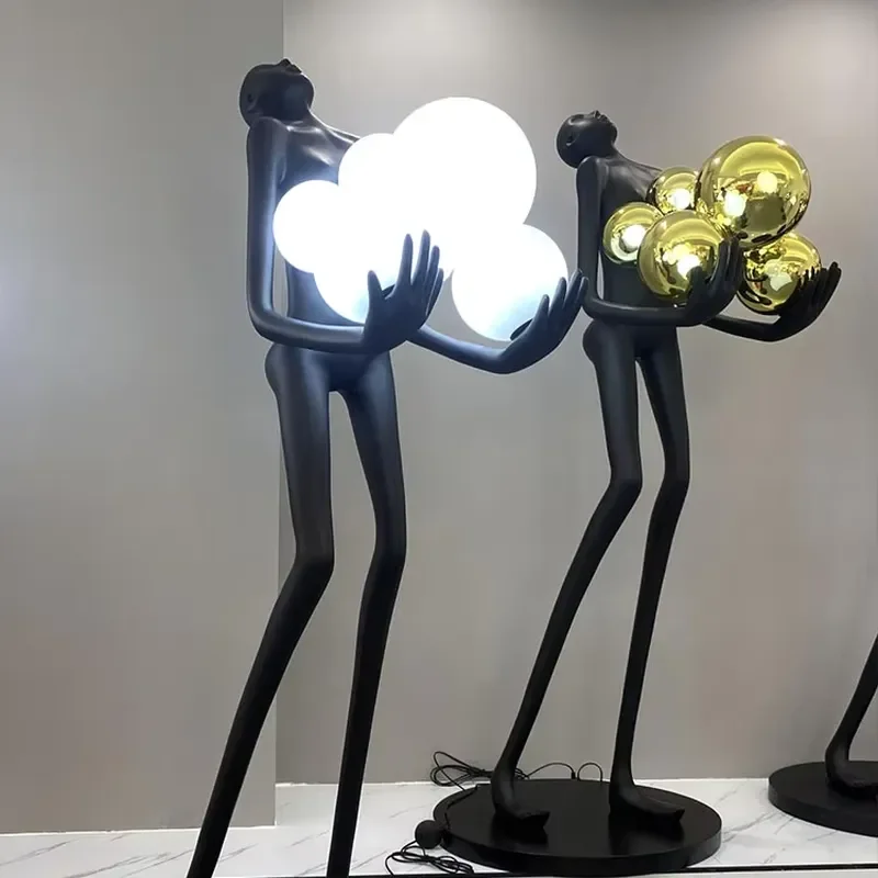 Modern Abstract Floor Lamp Sculpture Decoration Home Decor Floor Lamps for Living Room Black Decor Statues with Lamps