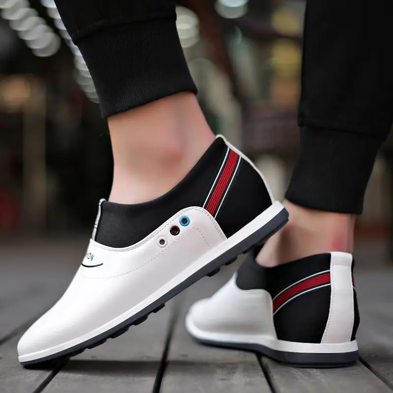 Men 2026 New Breathable Casual Leather Shoes Height Increasing Summer Sandals
